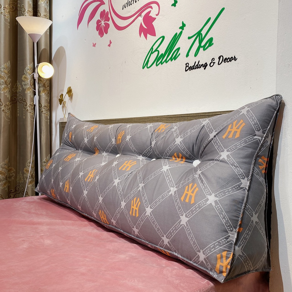 Gối tựa đầu giường , đệm kê đầu giường Thông minh cottong hàn mẫu đính khuy  đủ kích thước 1m6 và 1m8 [ sẵn hàng ]