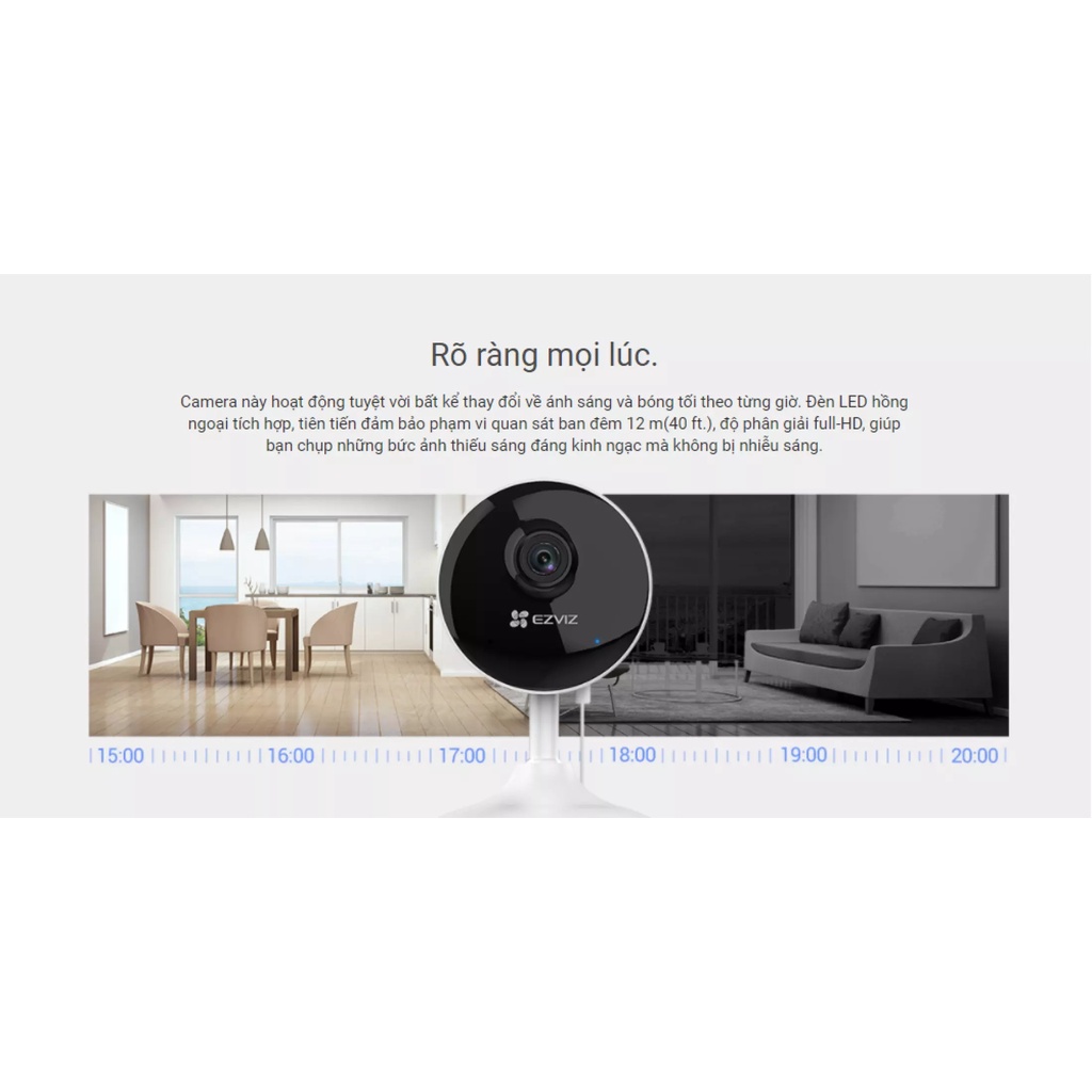 Camera WIFI giám sát EZVIZ C1C/ C1CB FullHD 720P 1080p đàm thoại 2 chiều CCTV C1CB– Bảo hành chính hãng 24 tháng