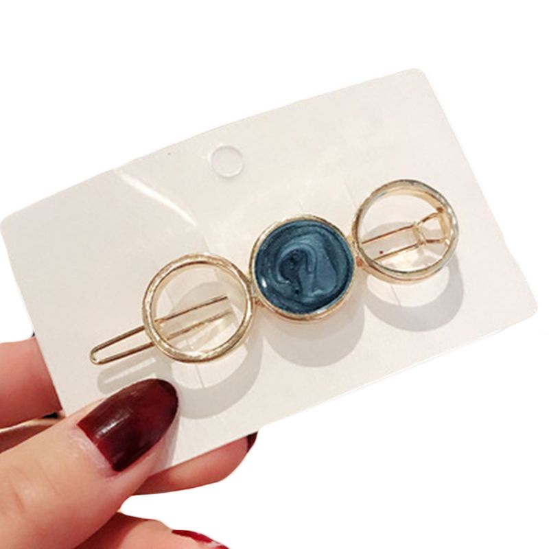 Kẹp Tóc Kim Loại Họa Tiết Hình Học Phong Cách Nhật Bản Cho Nữ