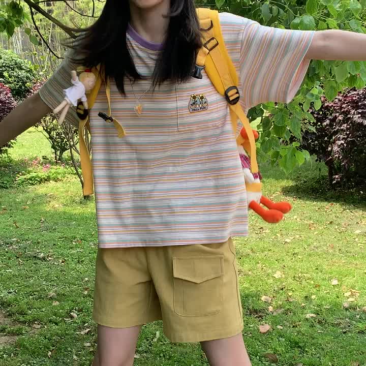 NRVP Áo Thun Tay Ngắn Cổ Tròn Cỡ Lớn Thời Trang Phong Cách Hàn Quốc Cho Nữ