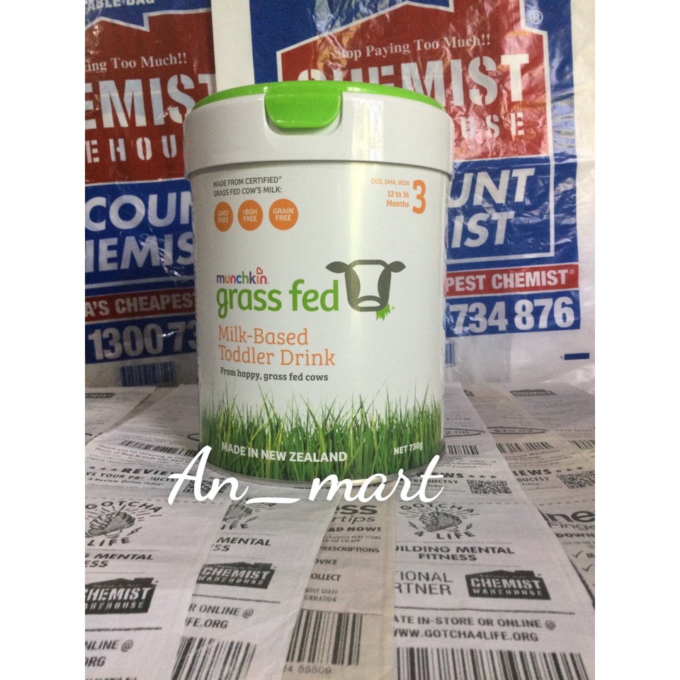 Sữa Công Thức Munchkin Grass Fed Baby Formula  Số 1,2,3, Hộp 730g Dòng Hữu Cơ Organic Hàng bay AirCargo Date Xa