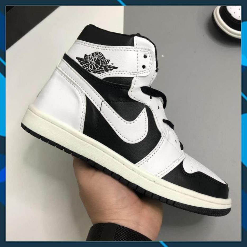 Giày Jordan 1, Giày Thể Thao JD1 Cao Cổ Trắng Đen, Đế Khâu Da Bò Cao Cấp Full Size 36-43 | JDD003