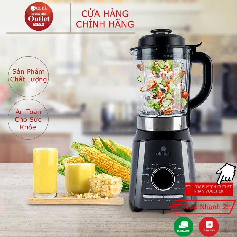 Máy Làm Sữa Hạt Cao Cấp ELMICH CBE-3902 (Dung Tích Cối Xay 2000ml - Công Suất 1800w) Hàng Chính Hãng