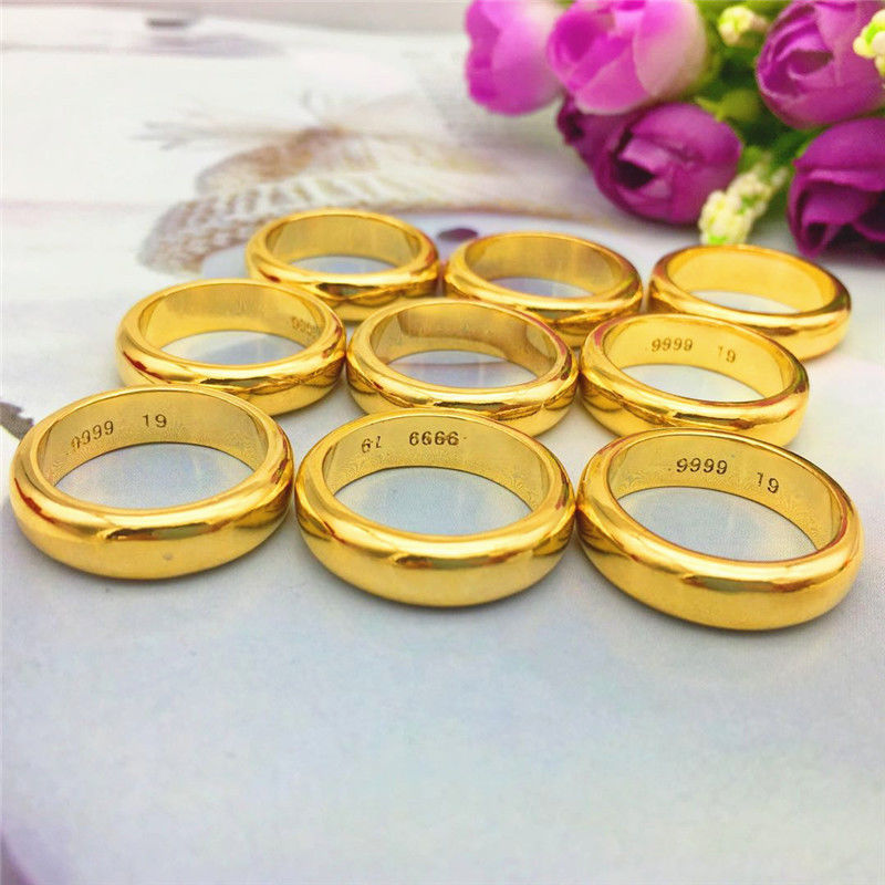Nhẫn Đeo Tay Thép Việt Nam Nữ Màu Vàng Đồng 9999 Disuy 's Sand Gold' S Ring Em49