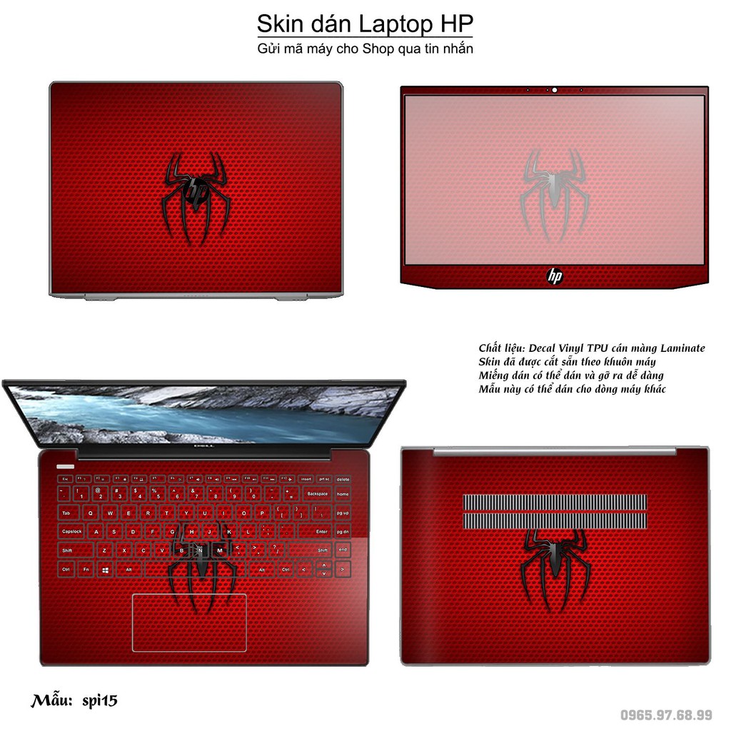 Skin dán Laptop HP in hình người nhện Spiderman (inbox mã máy cho Shop)