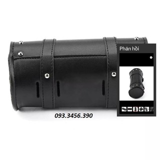 Túi da tròn mini treo xe đạp, motor