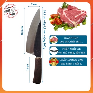 Dao nhọn nhíp xe to, lọc thịt, thái thịt, dao đa sỹ rèn từ thép nhíp xe siêu bền, cán gỗ chắc chắn - d45