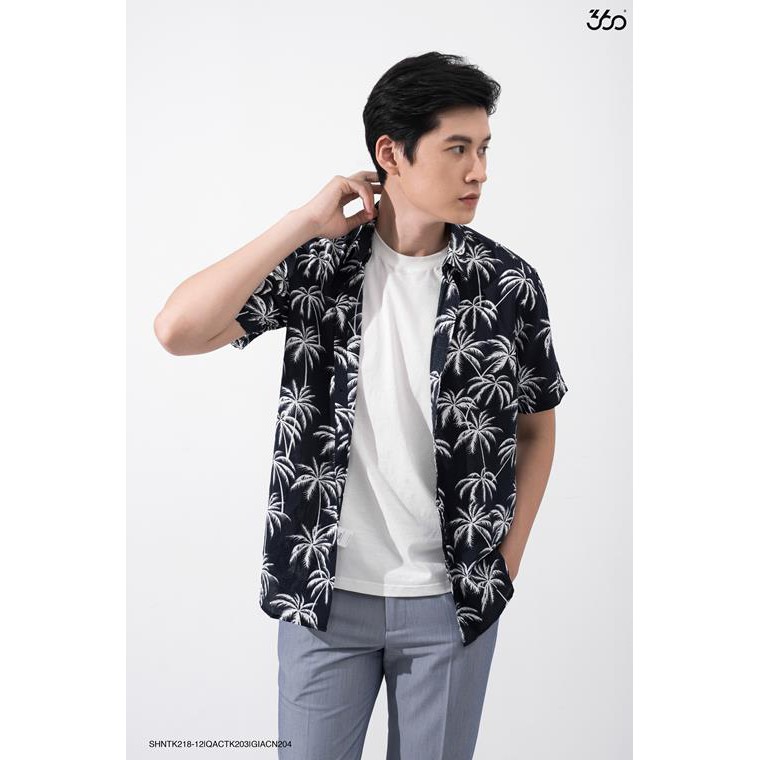 Áo sơ mi nam 360 BOUTIQUE ngắn tay họa tiết - SHNTK218-12 | BigBuy360 - bigbuy360.vn