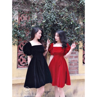 Váy nhung trễ vai Kymie