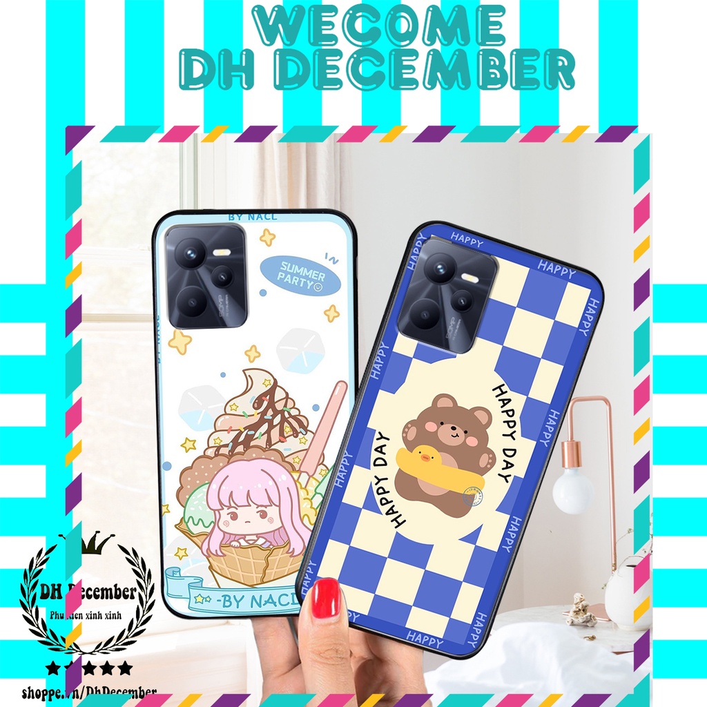 Ốp lưng Realme   C35 in hình 3D GẤU HỒNG-GẤU BEER -CỰC XINH-RẺ