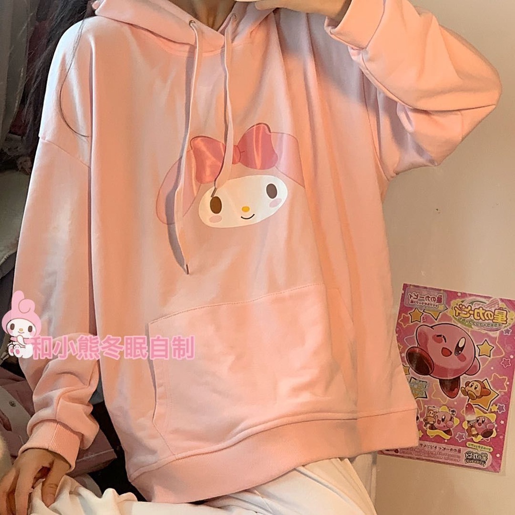 ✦Đầu Chó Cinnamon✦Áo Sweater Dáng Rộng Dày Dặn Mềm Mại In Hoạt Hình Melody Kiểu Nhật Bản Thời Trang Thu Đông Cho Nữ