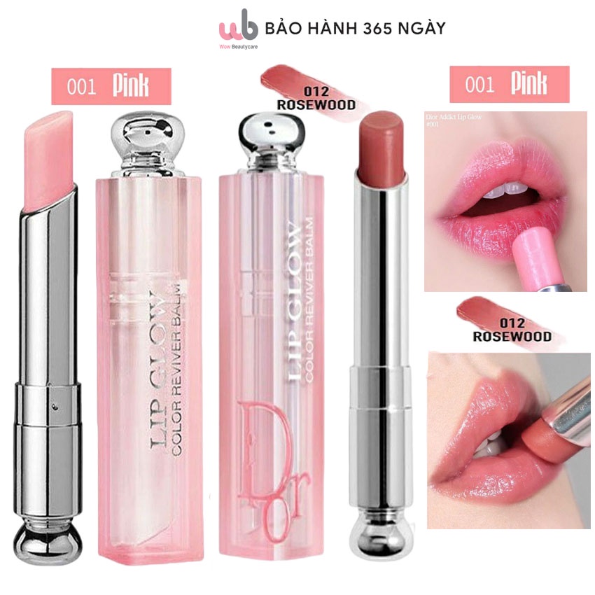 ,001 Pink Addict Lip Glow,Ngọt Ngào,Trong Veo,012 RoseWood,Mix 2 Tone:Hồng Ấm,Gỗ Hồng