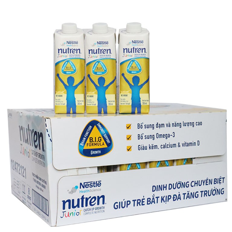 Thùng 24 hộp Sữa Nutren Junior pha sẵn hộp 200ml