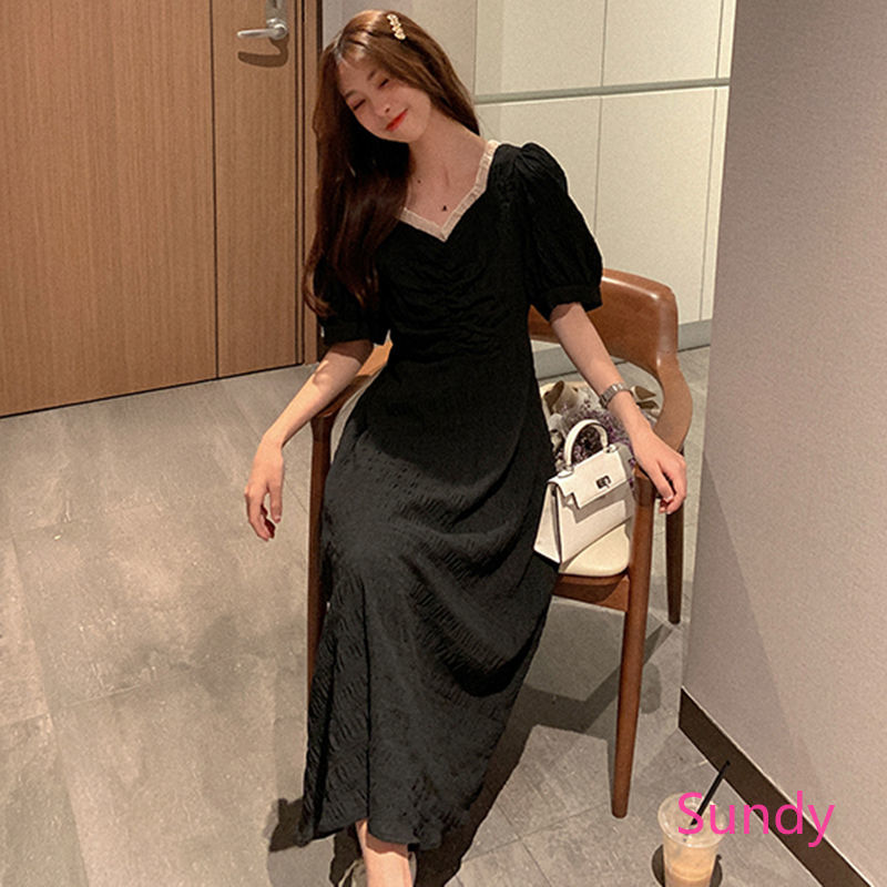 Đầm Chiffon Tay Ngắn Cổ Chữ V Thời Trang Mùa Hè Dành Cho Nữ