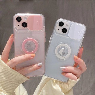 Ốp for Iphone 14 Pro Max điện thoại TPU bảo vệ camera kèm móc xỏ ngón cho for Iphone 12 11 Pro Max X Xs Xr 7 Plus 8 Plus Trượt rõ ràng Bảo vệ ống kính máy ảnh Chống va đập Nắp lưng TPU mềm chống va đập