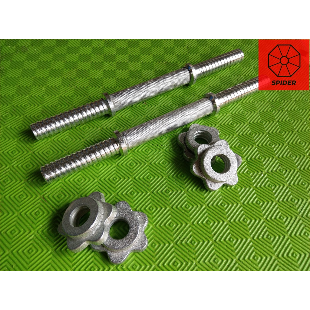 Đòn tạ thép đặc SPIDER, mạ niken 35cm