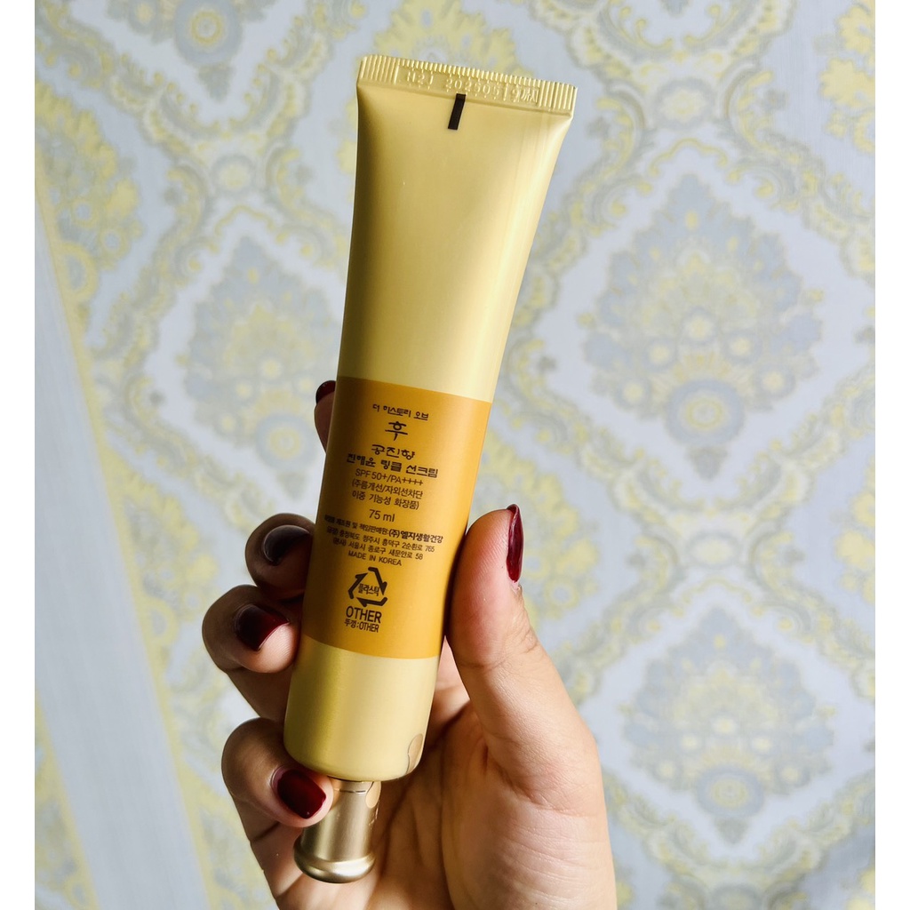 Set kem chống nắng whoo vàng 75ml_The History of Whoo Gongjinhyang Wrinkle Sun Cream Set