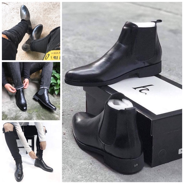 Giày chelsea boot nam da mờ