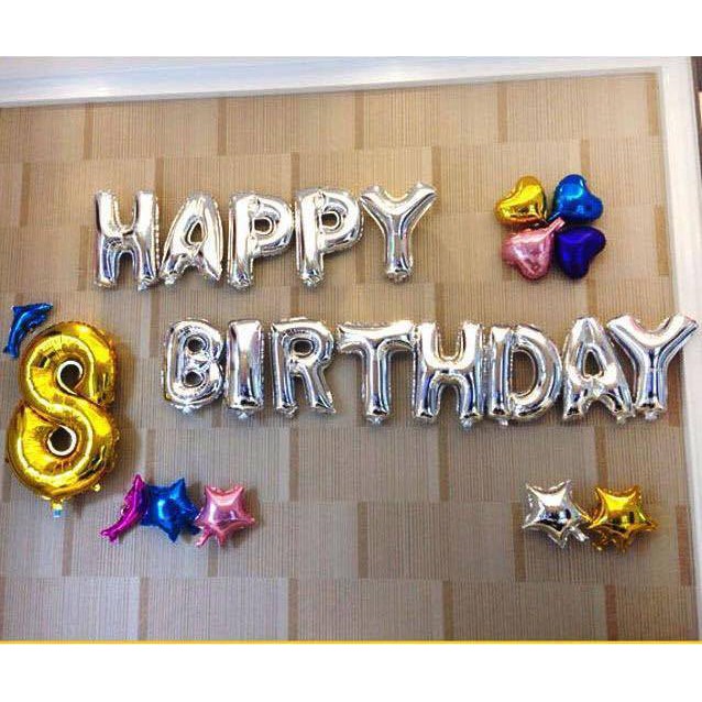 Chữ trang trí sinh nhật Happy birthday loại lớn 40cm( 13 chữ)