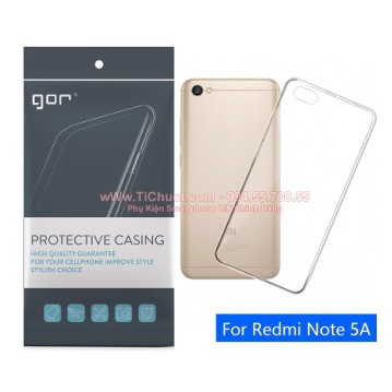 [Chính Hãng GOR] Ốp lưng Xiaomi Redmi Note 5A Dẻo trong suốt