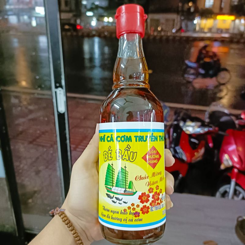 Chai 500ml - Nước mắm nhỉ cá cơm Bé Bầu đặc sản Cà Ná Bình Thuận