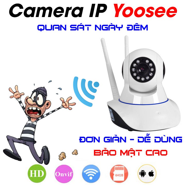 Camera IP Wifi Yoosee 3 Râu 2.0M FullHD 1080P/ 1.0M HD 720P 11 đèn hồng ngoại đàm thoại 2 chiều