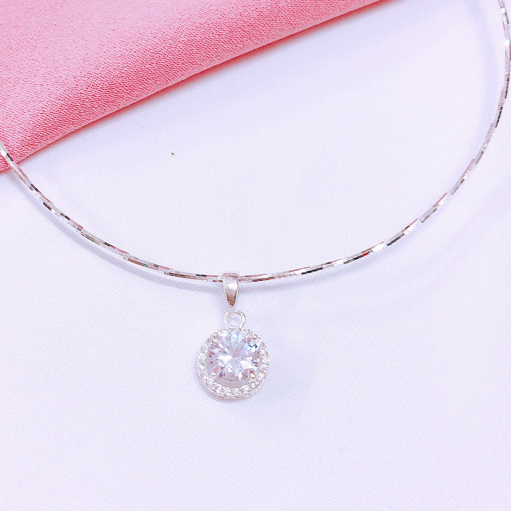 Kiềng đeo cổ vòng cổ nữ chất liệu bạc chuẩn sáng đẹp/ Trang sức bạc JQN