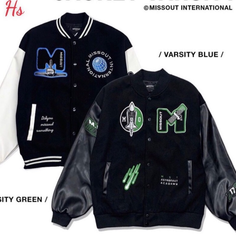 Áo Khoác Bomber Jacket Varsity Cardigan Missout Họa Tiết Thêu Chất Đẹp - Áo Bomber Nam Nữ Hót Trend