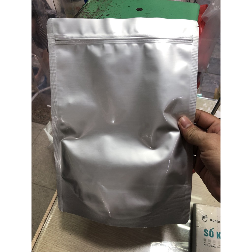 1kg túi zip bạc một mặt trong một mặt bạc- đáy đứng LOẠI 1