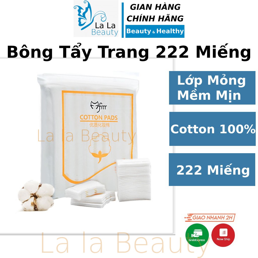 Bông tẩy trang 222 miếng cotton giá rẻ nhật bản silcot mỏng muji bạch tuyết miniso LaLa Beauty - BTT 222 Miếng