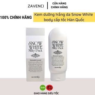 Kem dưỡng trắng da Snow White Milky Pack Secret Key body cấp tốc cho toàn thân -  zavenci