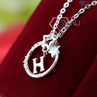 Dây chuyền bạc nữ mặt trăng sao khắc tên theo yêu cầu DCN0286