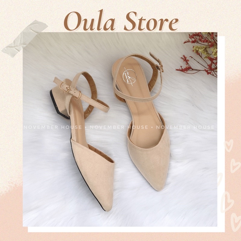 Sandal kiểu dáng sabo gót thấp mũi nhọn thiết kế trẻ trung thời trang nữ - SB19 - November House