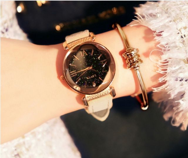 ĐỒNG HỒ NỮ LSVTR-TWAR DÂY DA MẶT KIM TUYẾN FULLBOX