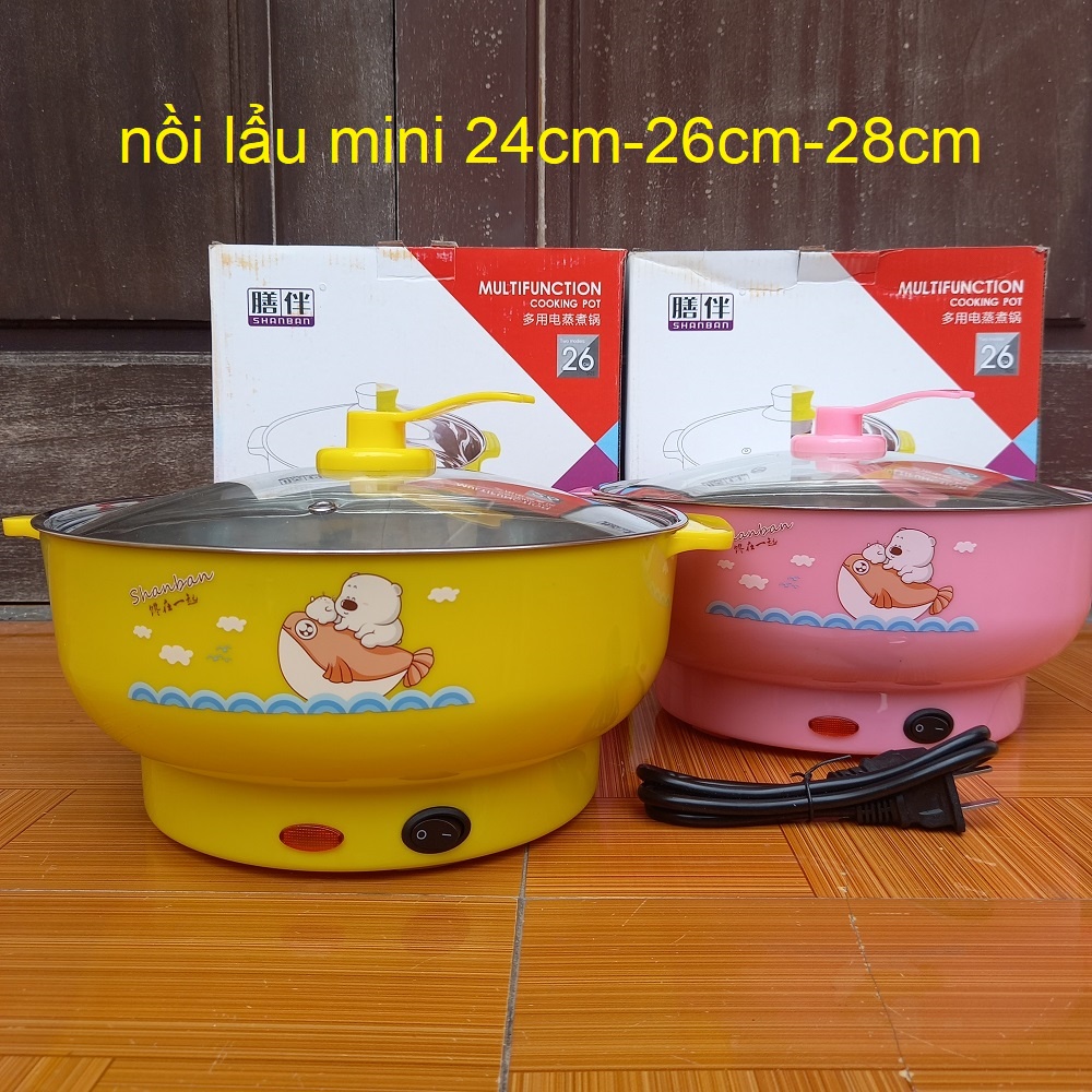 nồi lẩu mini nấu mì ❤️FREESHIP❤️ nồi lẩu đa năng 18cm 26cm 28cm 1 tầng