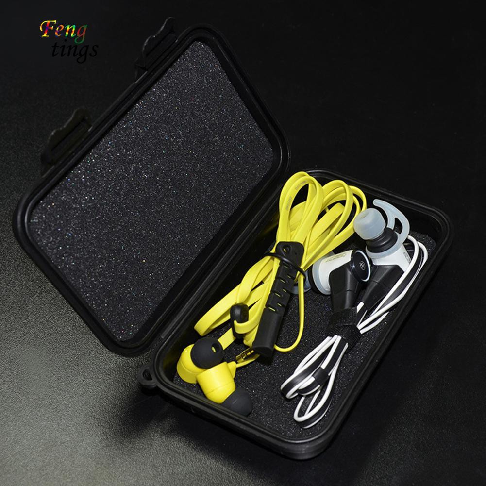 ✌ FT ✌ Portable Square Hard Earphone Storage Case Cable Earbuds Carrying Box Protector