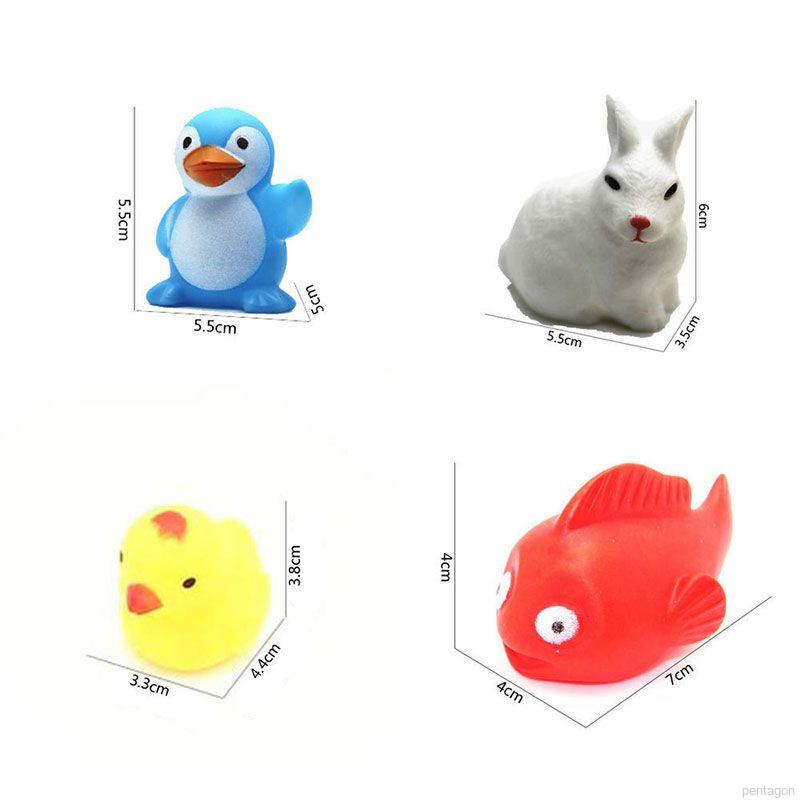 Set 13 Đồ Chơi Động Vật Mềm Dễ Thương Có Tiếng Kêu Cho Bé Chơi Khi Tắm