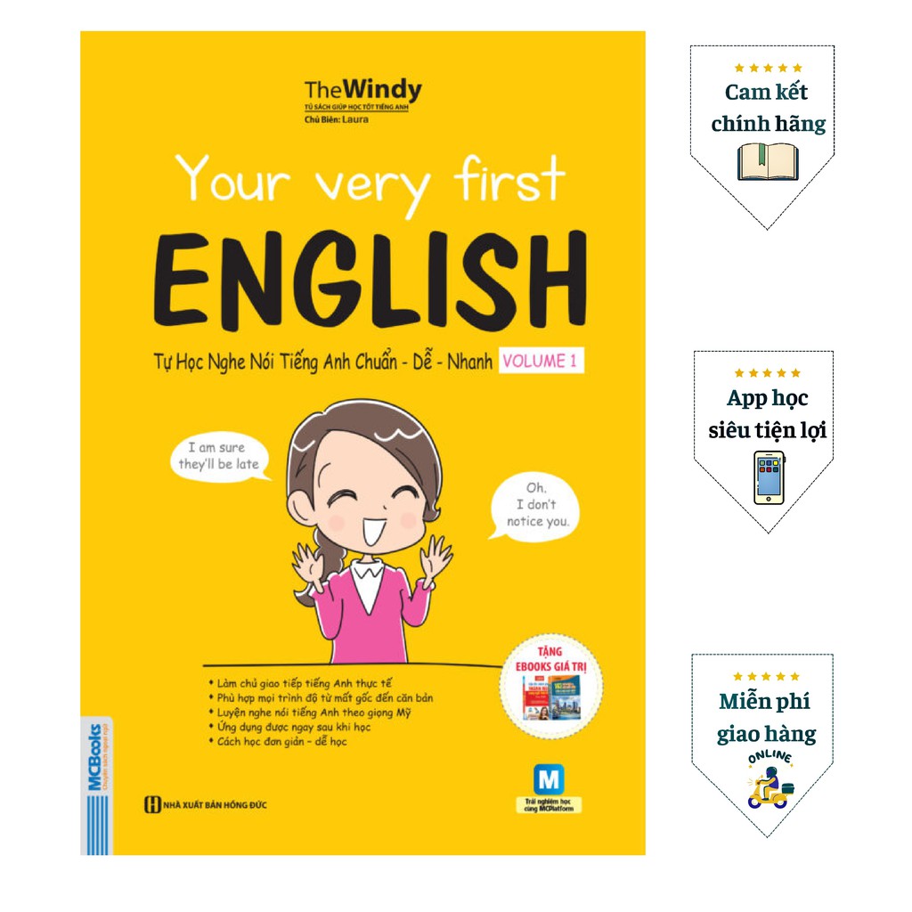 SÁCH YOUR VERY FIRST ENGLISH - TỰ HỌC NGHE NÓI TIẾNG ANH CHUẨN DỄ NHANH VOLUME 1