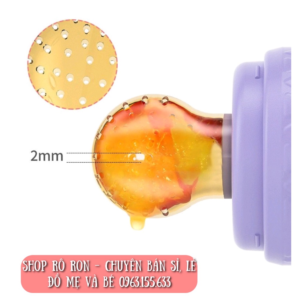 Túi nhai ăn dặm TEENUNIX cao cấp - Túi nhai chống hóc cho bé kèm 3 núm nhai Nano Bạc - Shop Rô Ron