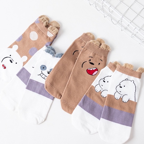 Vớ tất cổ ngắn gấu Pooh hoạt hình thú có tai