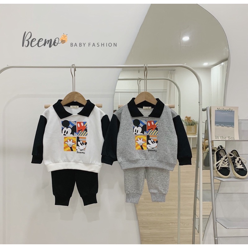 Bộ nỉ Polo micky bé trai