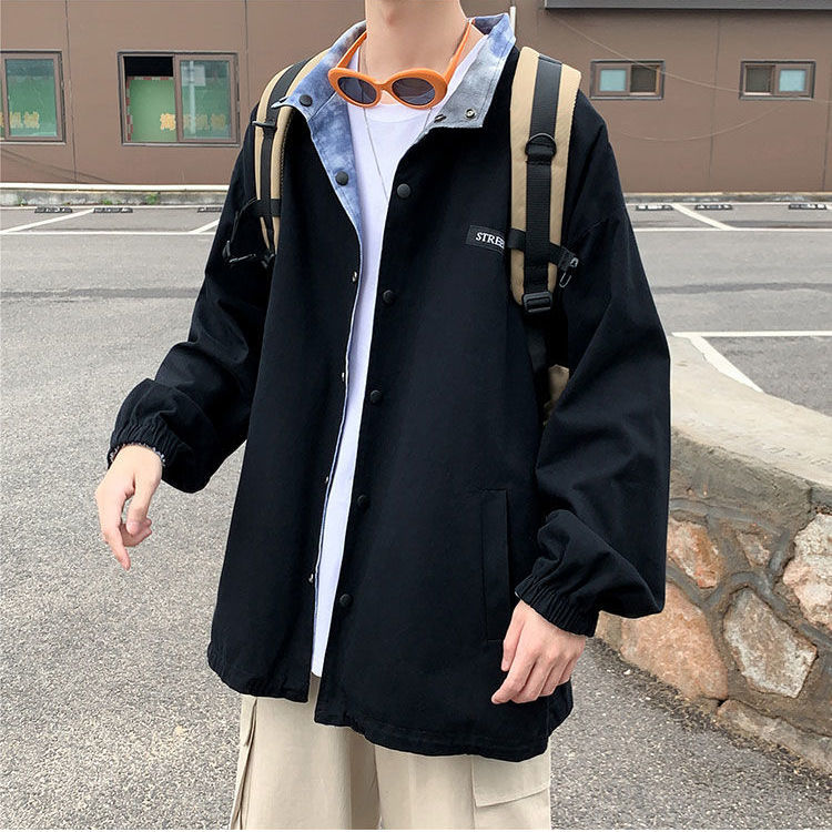 Áo Khoác Hai Mặt Dáng Rộng Phong Cách Hàn Quốc Cho Nam Giới