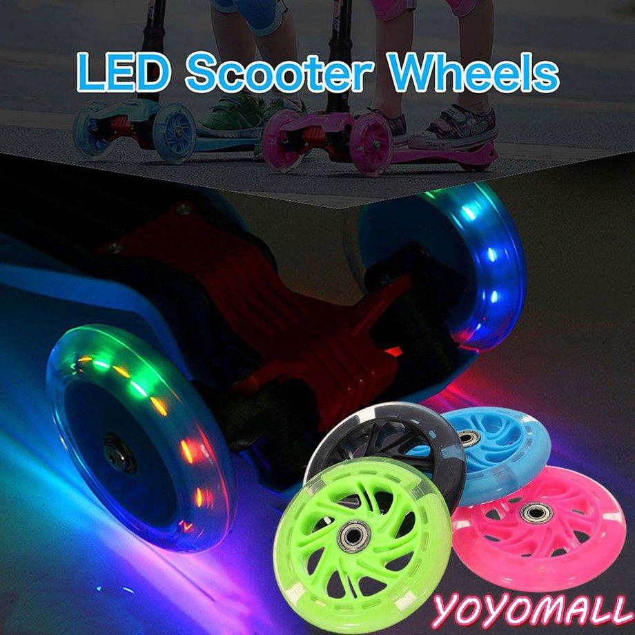 Bánh xe mini 120mm có đèn led nhấp nháy sau lưng cho xe scooter