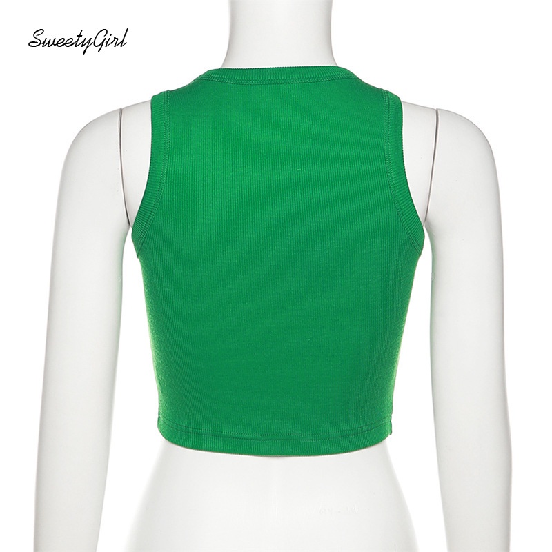 Áo Tank Top Thể Thao Cổ Tròn Ôm Eo Thêu Chữ Thời Trang 2022 Cho Nữ