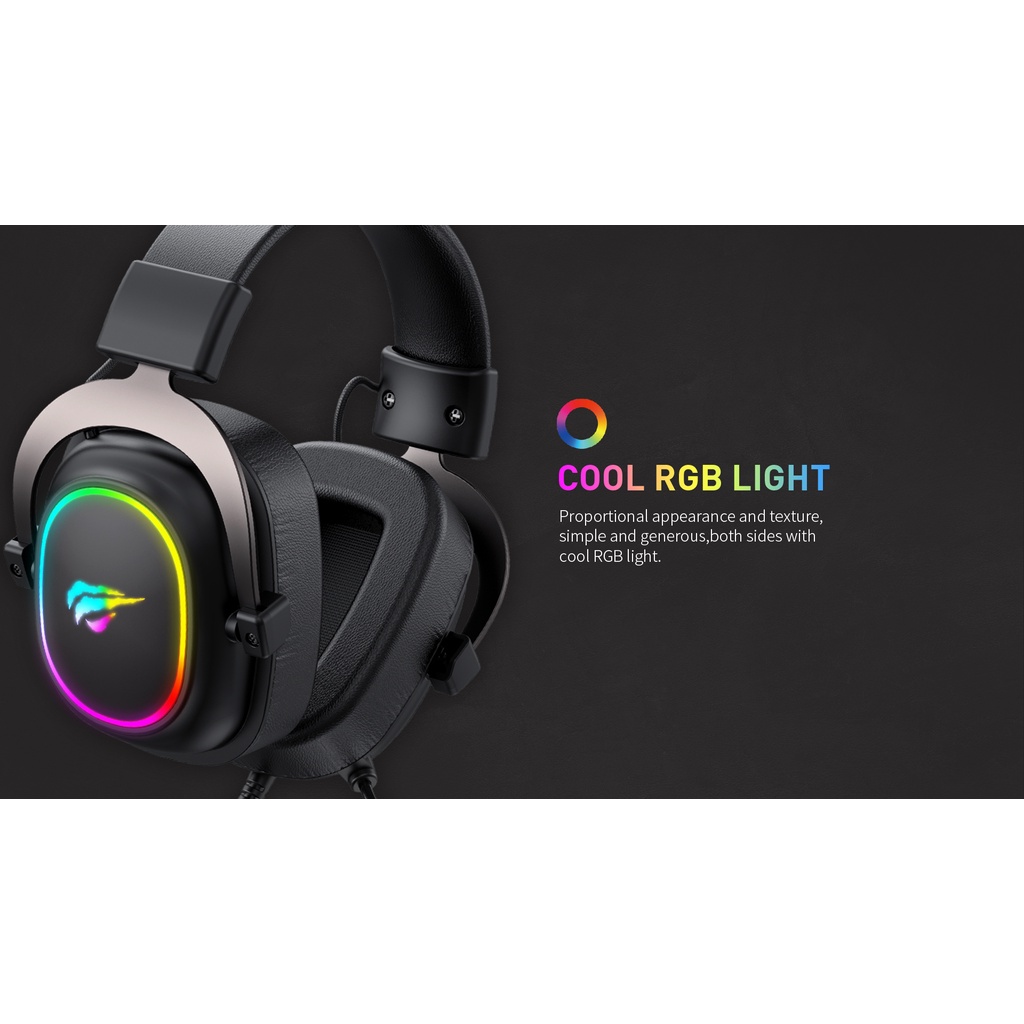 Tai Nghe Gaming Headphone HAVIT H2002P, Driver 53mm, Đèn RGB 36 Màu, Giả Lập 7.1 - Hàng Chính Hãng