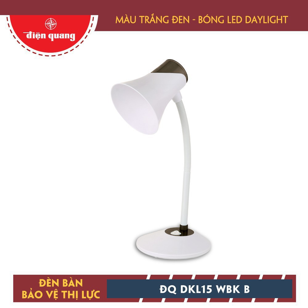 Đèn bàn bảo vệ thị lực Điện Quang ĐQ DKL15 WBE (Bóng led Daylight)