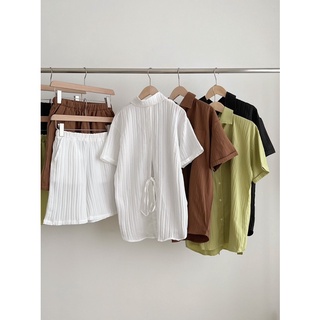 SET SƠ MI THẮT NƠ SAU LƯNG