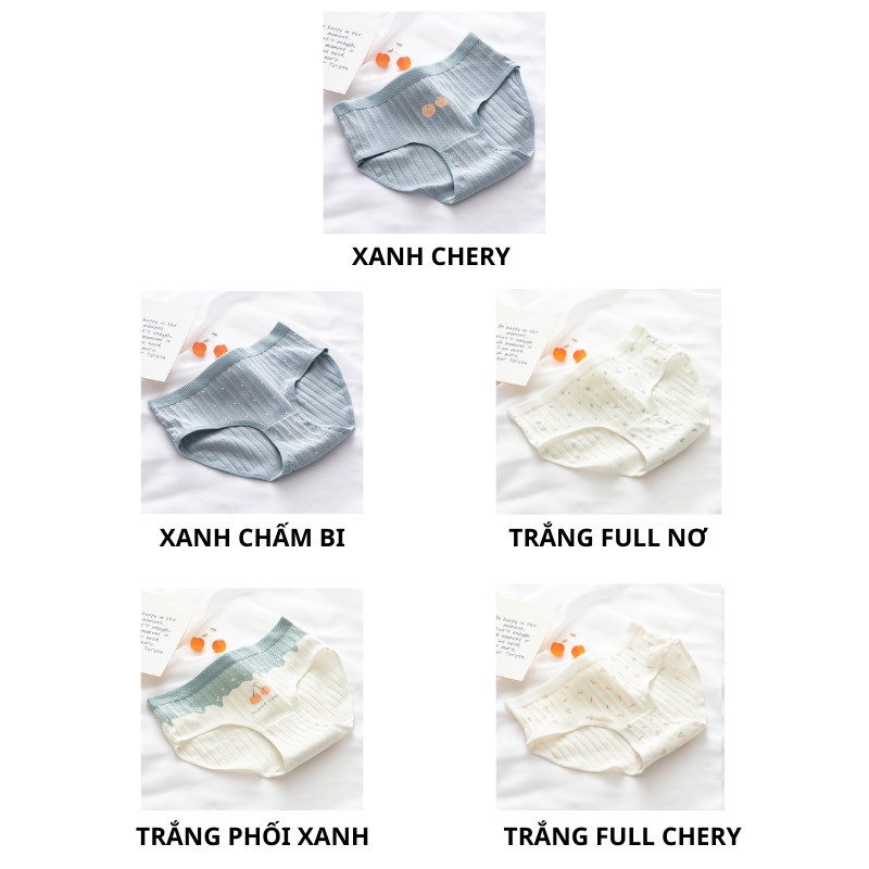 Quần lót nữ cotton kháng khuẩn họa tiết cherry dễ thương mềm mại QL24 | BigBuy360 - bigbuy360.vn