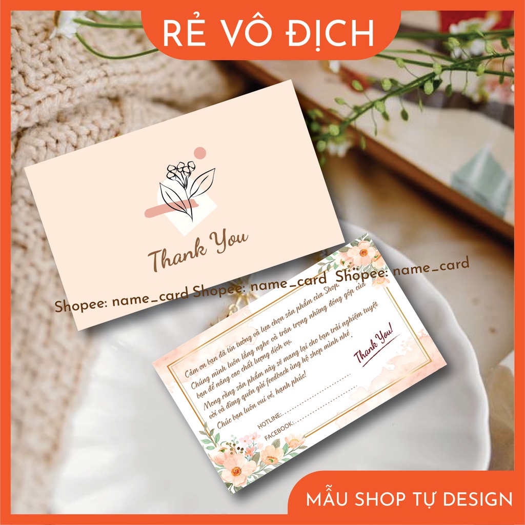 Combo 100 cái] card cảm ơn, card Thank you có sẵn tại shop