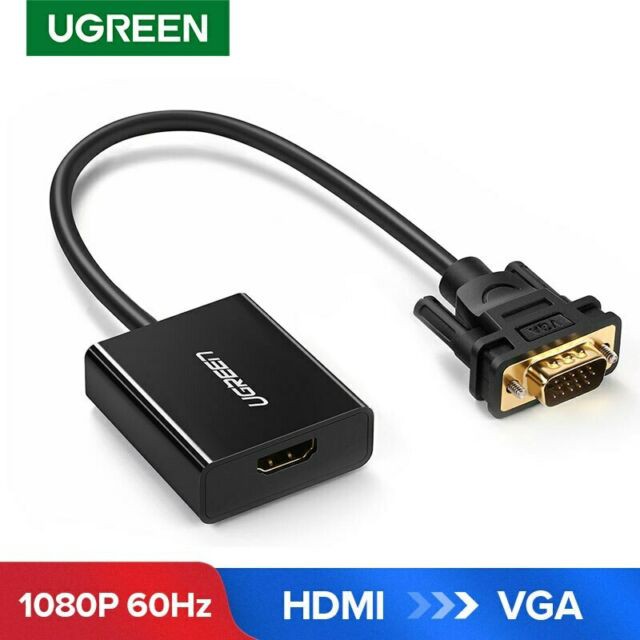 Cáp chuyển HDMI ra VGA +Audio Ugreen 20694(HDMI Female to VGA Male)Chính Hãng Màu Đen